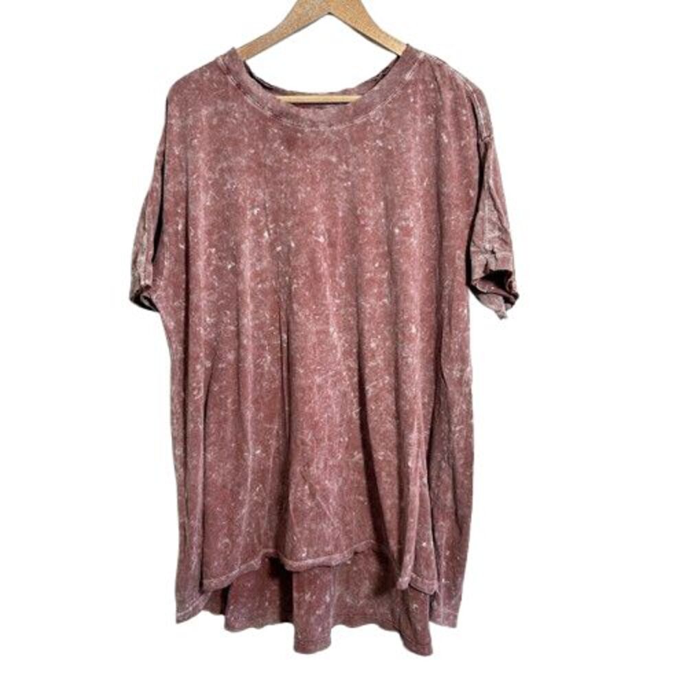 Free People Short Sleeve Tee in Dusty Pink